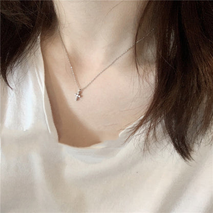 Exquisite Super Mini Cross Diamond Invisible Necklace