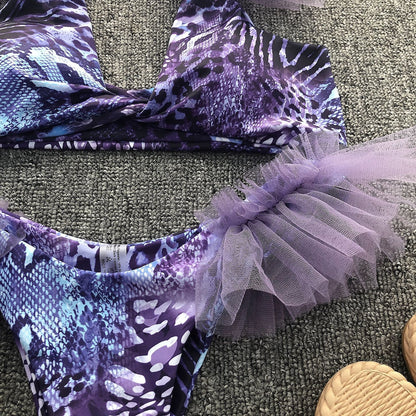 Net snake skin swimsuit