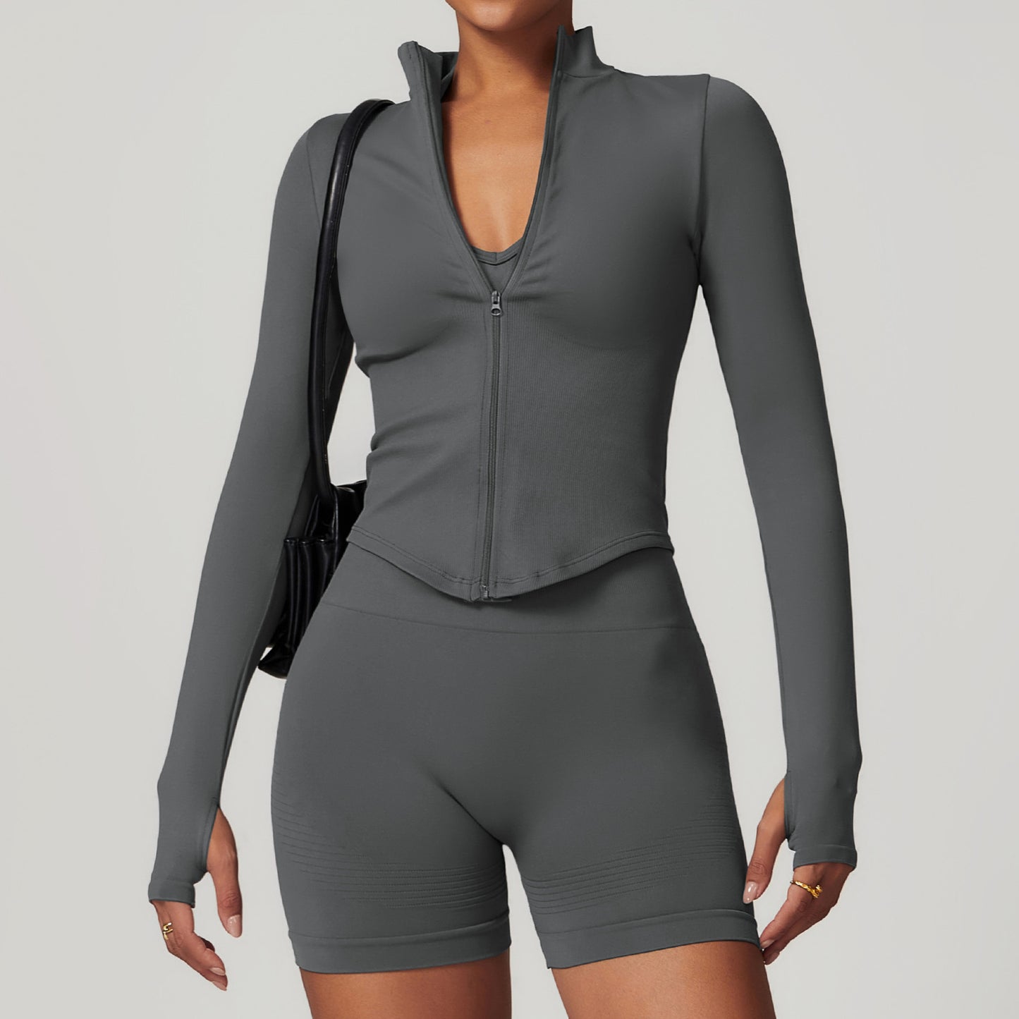 Stand Collar Long-sleeve Zipper Yoga Coat Female Quick-drying Exercise Top