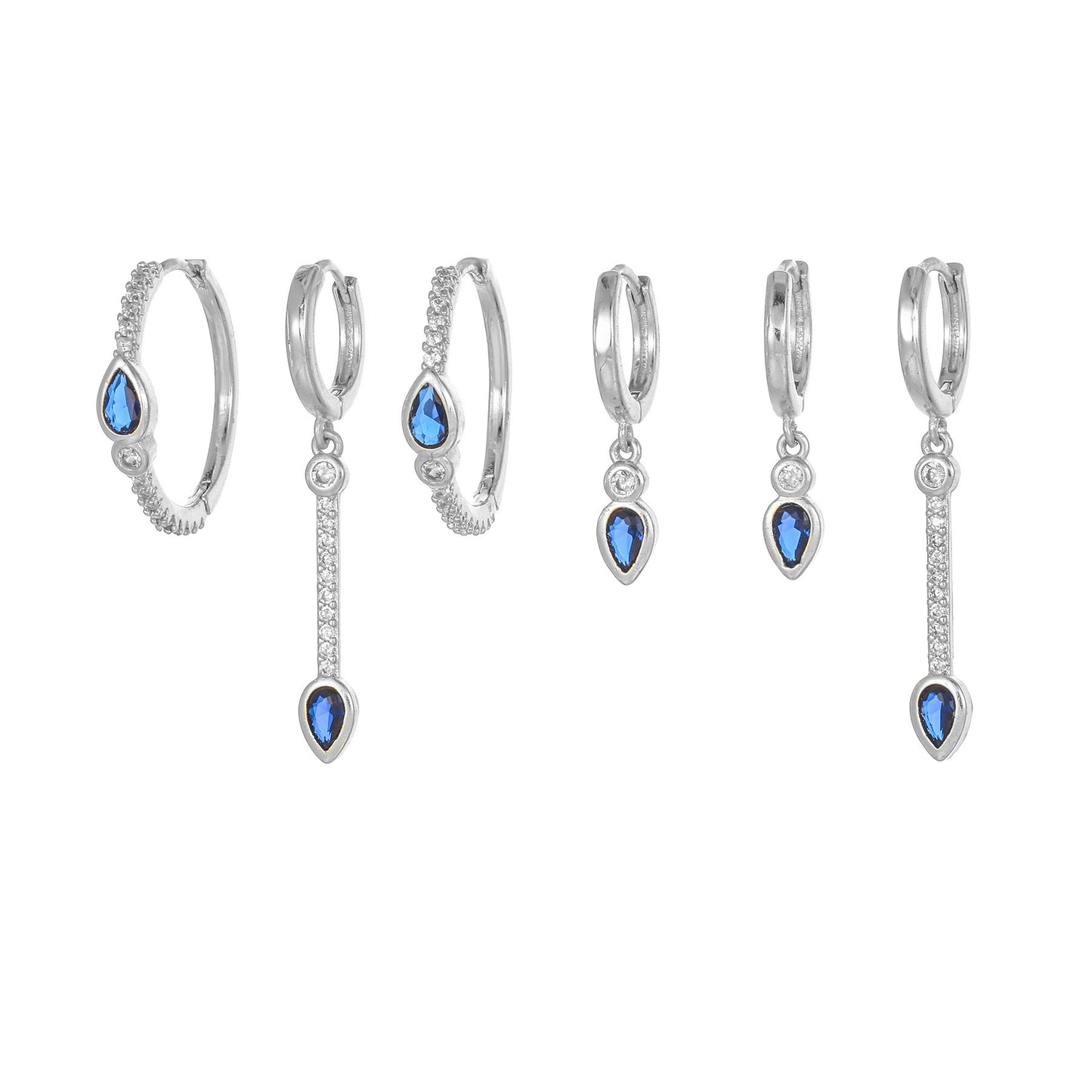 Stylish Blue Zircon Heart-shaped Earrings Exude A Touch Of Understated Luxury
