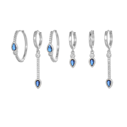 Stylish Blue Zircon Heart-shaped Earrings Exude A Touch Of Understated Luxury
