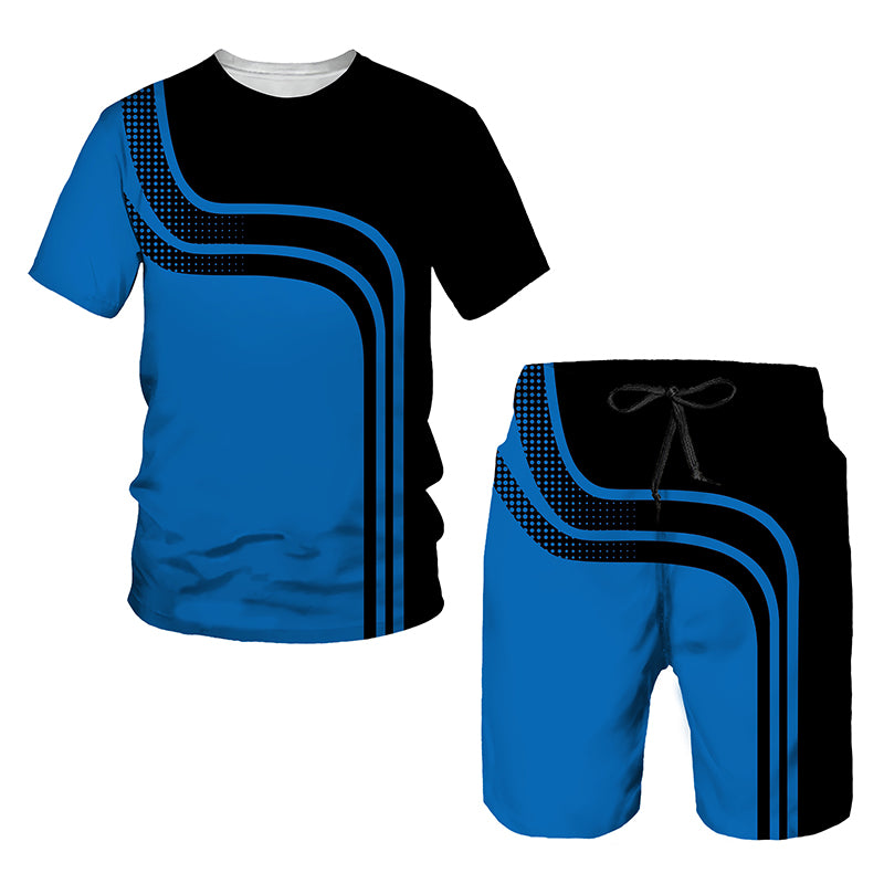 Youth Sports Slim Fit Printed T-shirt Set
