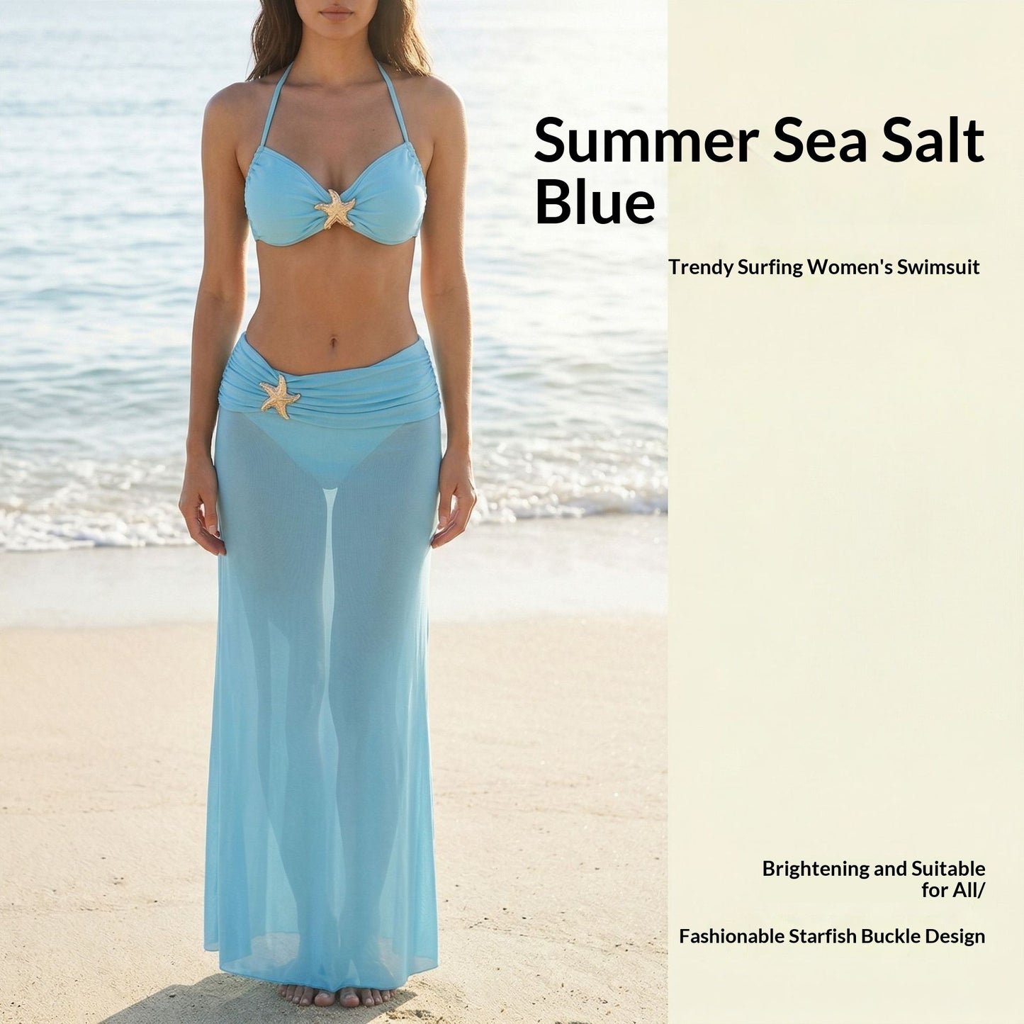 Women's Casual And Versatile Bikini Three-Piece Set