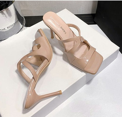 Design Sense High Heel Sandals, Summer French Sexy Comfort Non-tired Feet Super Popular Stiletto Cross Strap Sandals