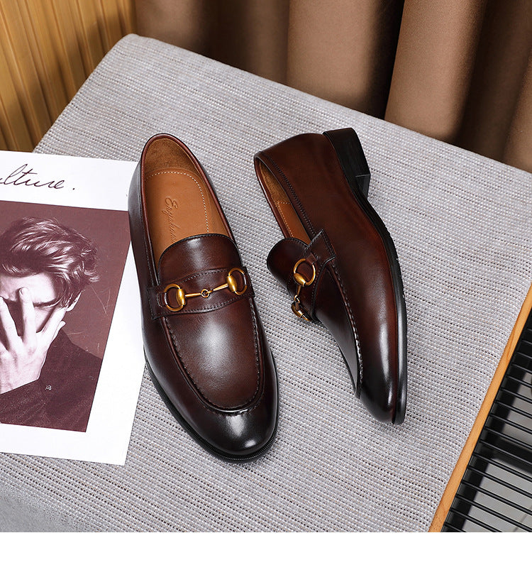 Men's Fashion British Vintage Horsebit Loafers