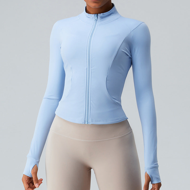 Women's Slim Fit Slimming Long Sleeves Workout Clothes Top Quick-drying Sports Jacket