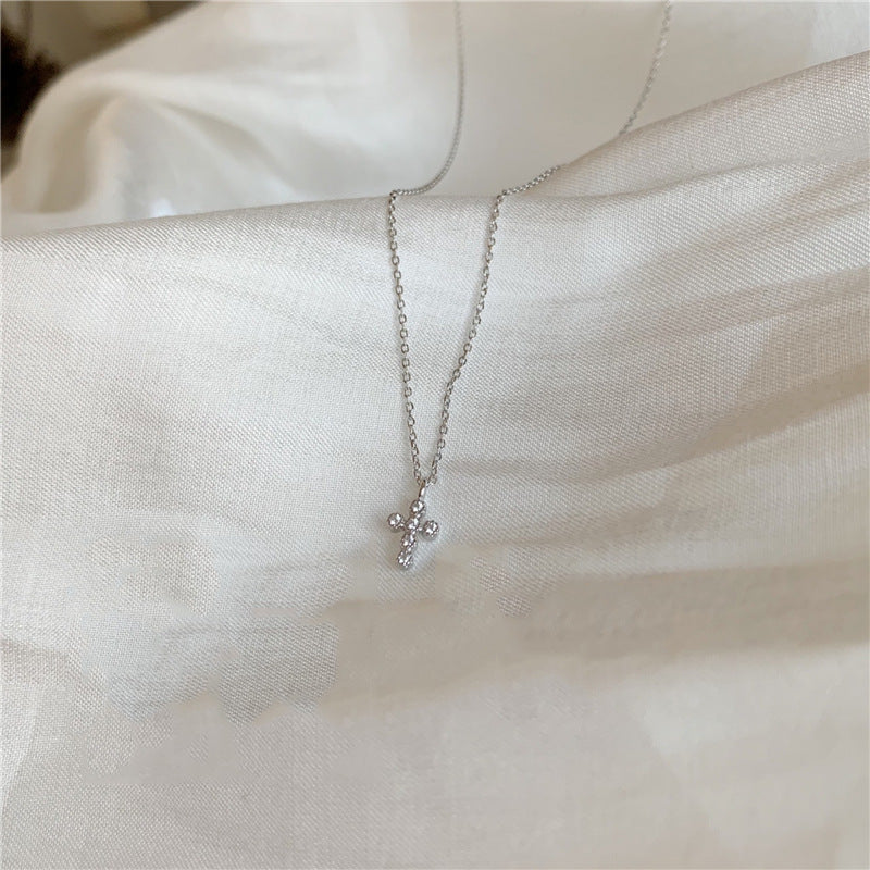 Exquisite Super Mini Cross Diamond Invisible Necklace