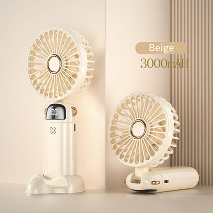 Portable Hand-held Fan Mini Folding Desk Fan Cooler Cooling USB Rechargeable