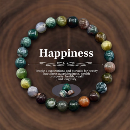 Natural Stone Geometric Beaded Bracelet