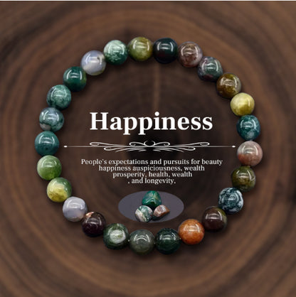 Natural Stone Geometric Beaded Bracelet