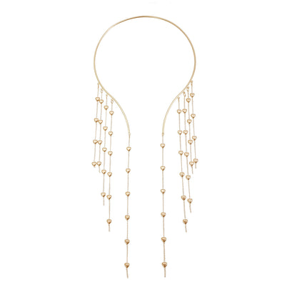 Draped Multi-Layer Heart Tassel Choker Vintage Futuristic Sexy Dress Neckpiece For Women