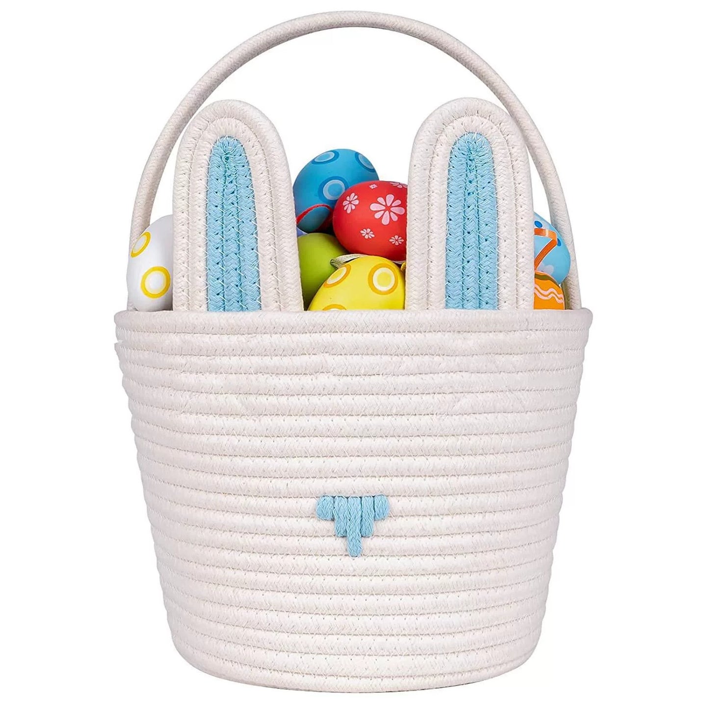 Easter Gift Basket With Hand-woven Rabbit Ears Storage Basket