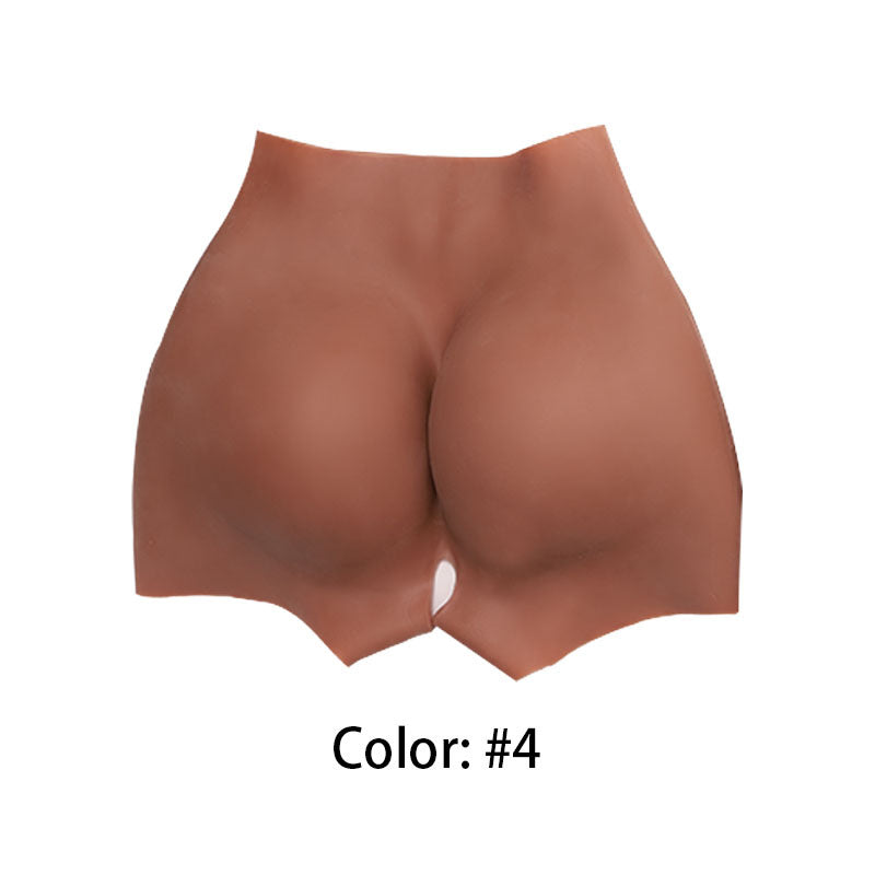 Gathered Butt-Lifting Crotch-Opening Pure Silicone Fake Buttocks Pants