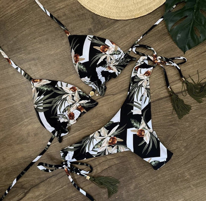 Women's Two-piece Printed Swimsuit Triangle Bikini