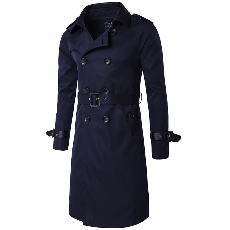Double breasted Lapel windbreaker