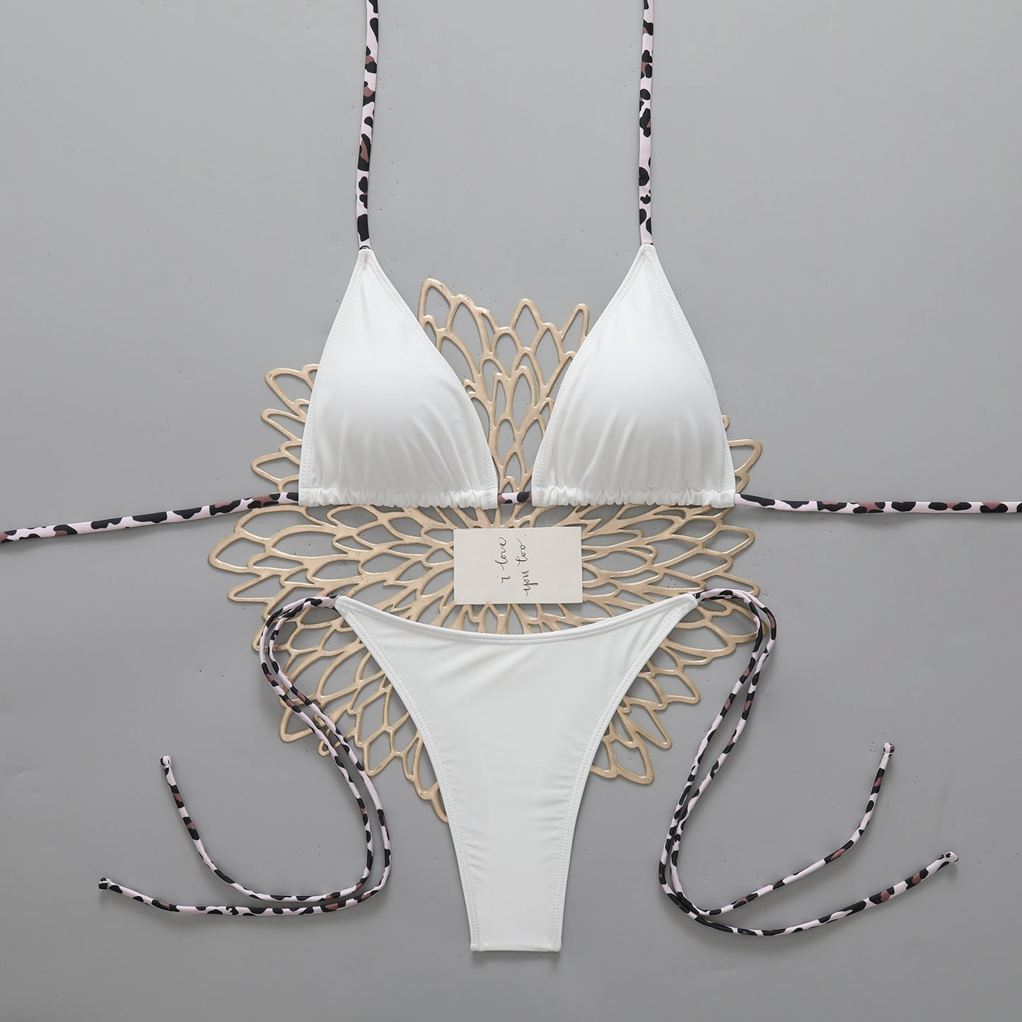 Feminine Chic Triangle-String Bikini Set