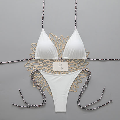 Feminine Chic Triangle-String Bikini Set