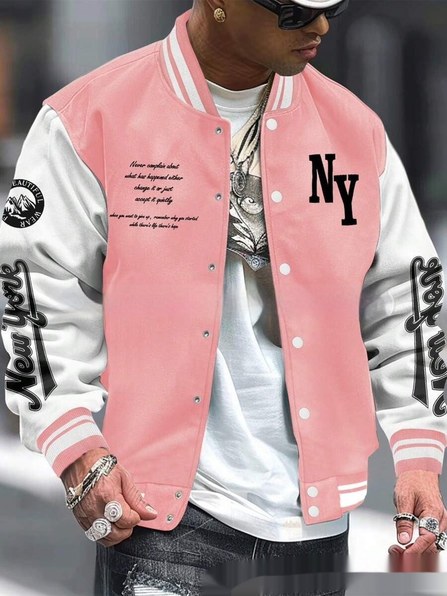 Men's Cardigan Baseball Uniform Jacket Coat