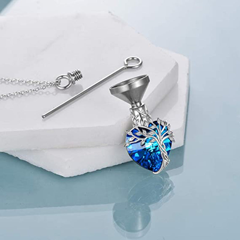 Fashion Heart-shaped Crystal Stainless Steel Necklace