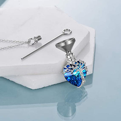 Fashion Heart-shaped Crystal Stainless Steel Necklace