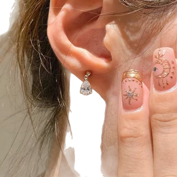 Exquisite High-end Stylish Minimalist Versatile Crystal Earrings