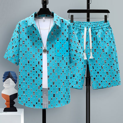 Men's Casual Sports Cool Shorts Two-piece Set