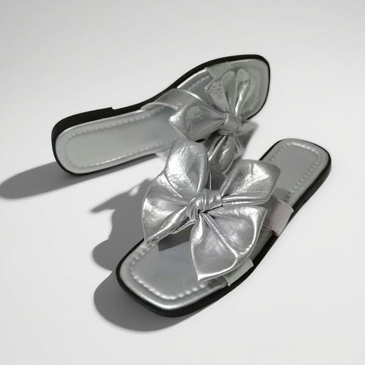 2026 New Fashion Bow Slip-On Slide Sandals, Versatile Open To Outdoor Women Shoes