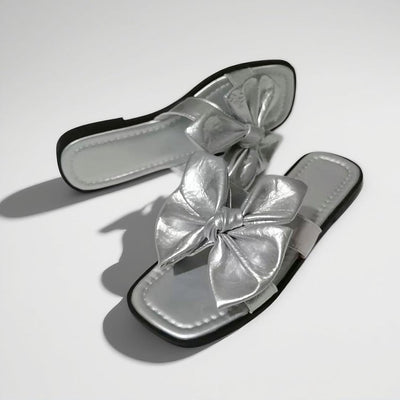 2026 New Fashion Bow Slip-On Slide Sandals, Versatile Open To Outdoor Women Shoes