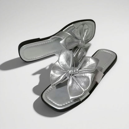 2026 New Fashion Bow Slip-On Slide Sandals, Versatile Open To Outdoor Women Shoes