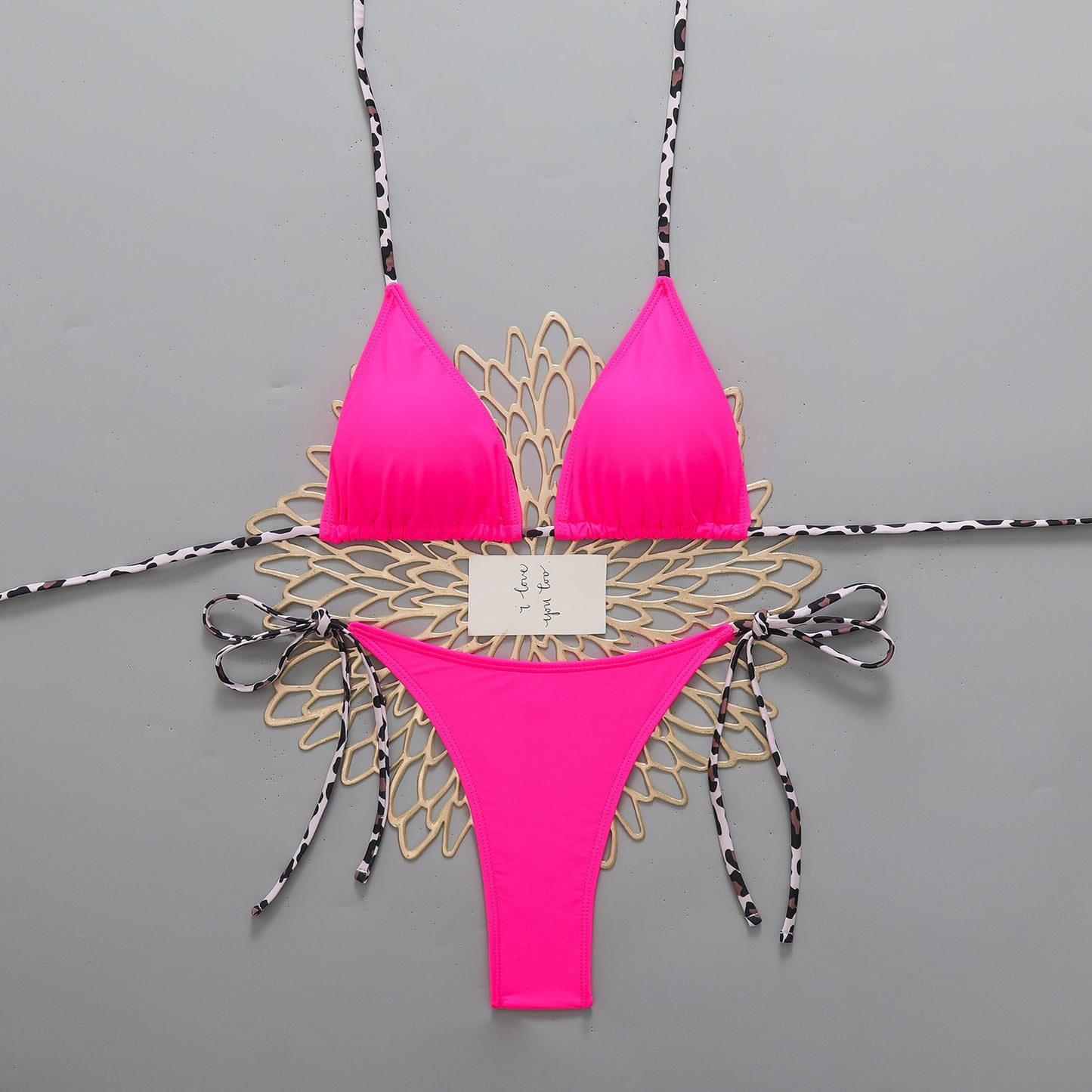 Feminine Chic Triangle-String Bikini Set