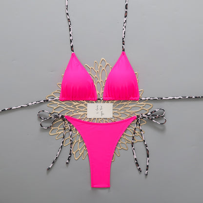 Feminine Chic Triangle-String Bikini Set