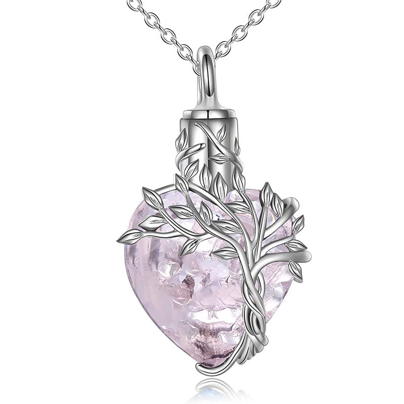 Fashion Heart-shaped Crystal Stainless Steel Necklace