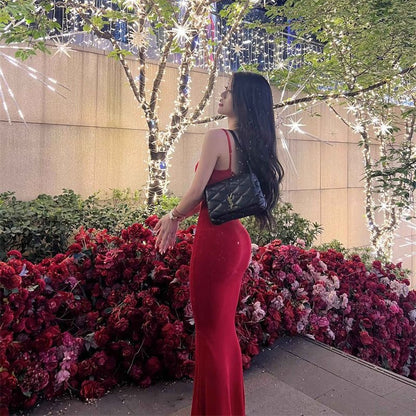 Sling Dress Female Korean Hot Girl Tight-fitting Cinched