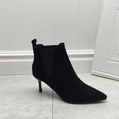 Professional-style Soft Leather Stiletto-heeled Lined High Boots