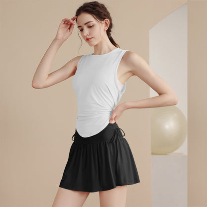 Summer Loose Yoga Vest Women's Sweat-absorbent Breathable Sleeveless Sports Blouse Suit