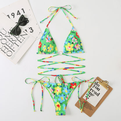 New European And American Swimwear Women's Backless Strap Split Triangle