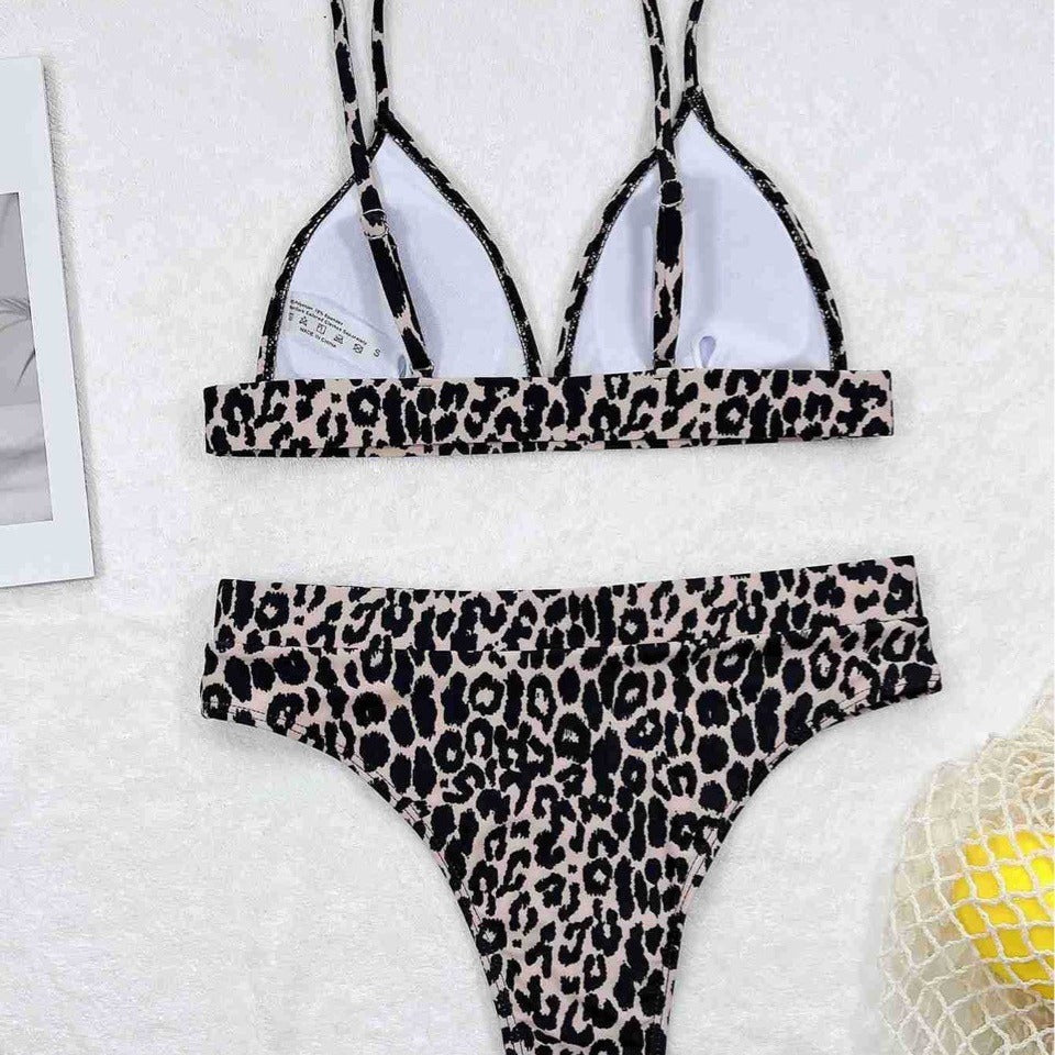 European And American Leopard Print Bikini Swimsuit For Women