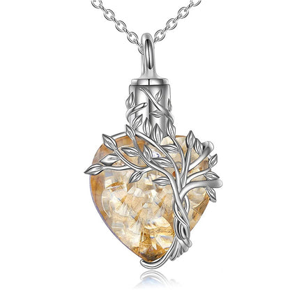 Fashion Heart-shaped Crystal Stainless Steel Necklace