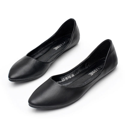 New Shallow Mouth All-Match Women's Shoes Classic Black Flat Shoes