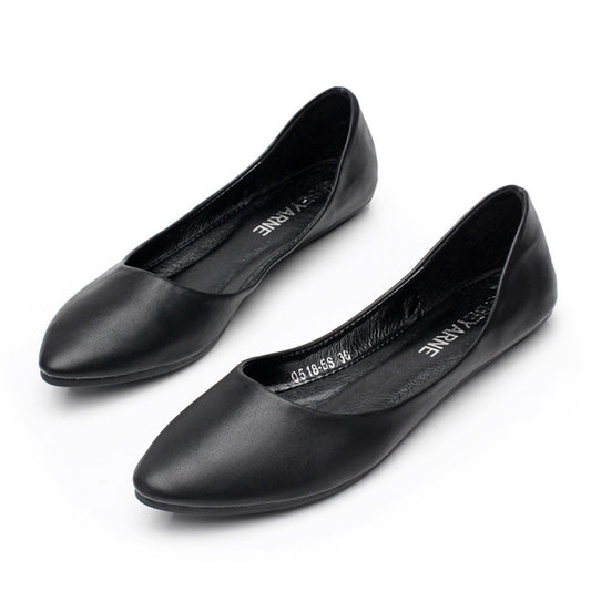 New Shallow Mouth All-Match Women's Shoes Classic Black Flat Shoes