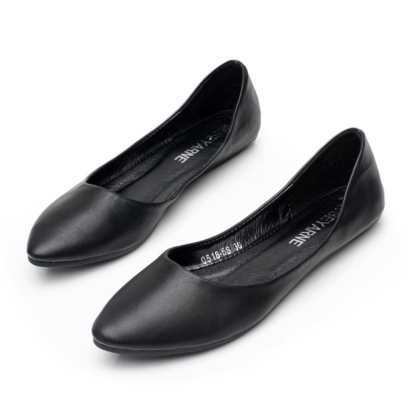 New Shallow Mouth All-Match Women's Shoes Classic Black Flat Shoes
