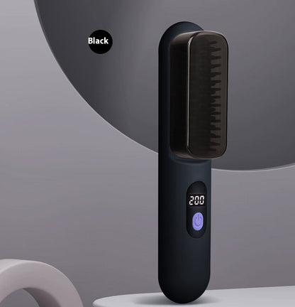 Wireless Straight Comb Negative Ion Hair Curler And Straightener Dual-use Comb