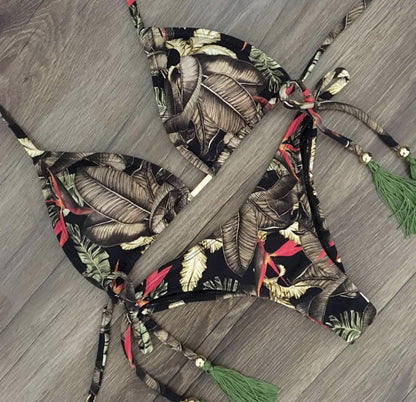 Women's Two-piece Printed Swimsuit Triangle Bikini
