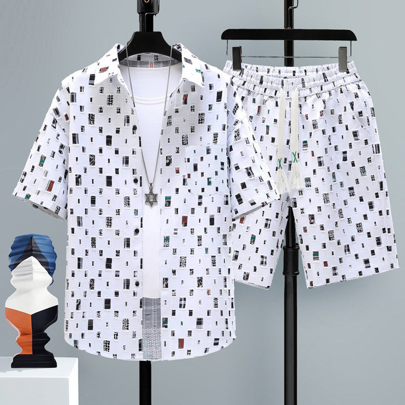 Men's Casual Sports Cool Shorts Two-piece Set