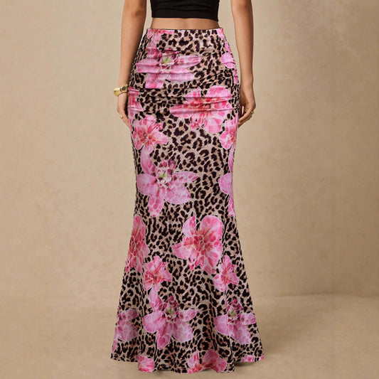 New Leopard Print Midi Skirt