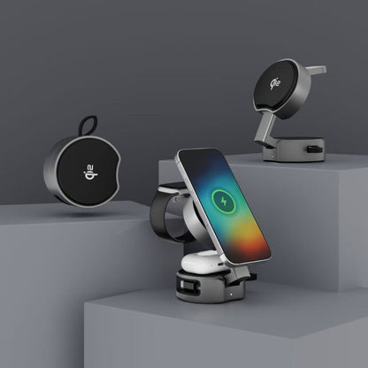 3-in-1 Retractable Cable Wireless Charger