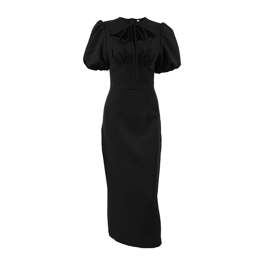 Summer Sexy Puff Sleeve Lace Up Dress For Women