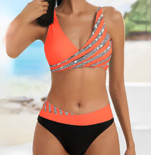 Women's New Style Bikini European And America Split Print Swimsuit