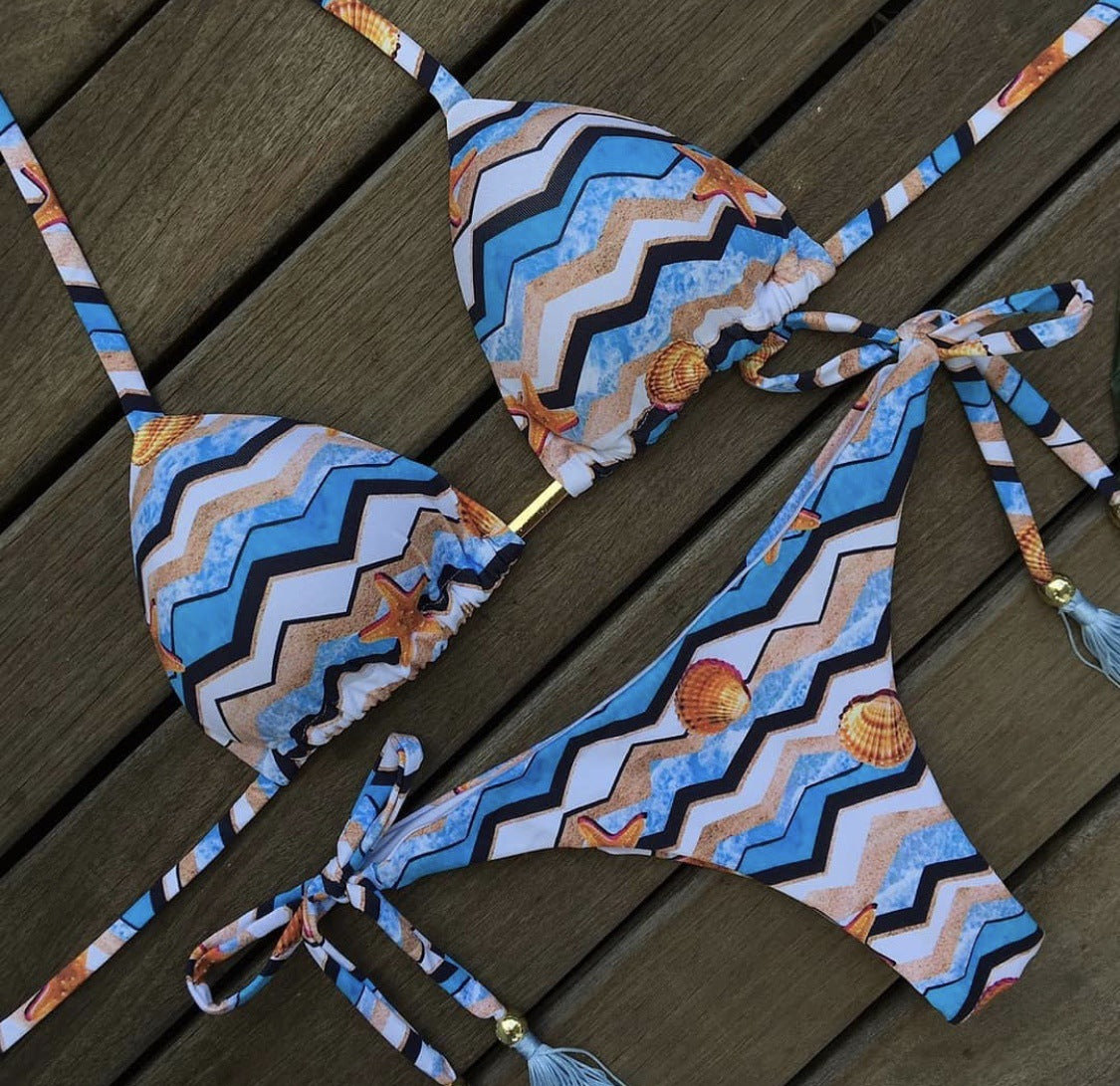 Women's Two-piece Printed Swimsuit Triangle Bikini