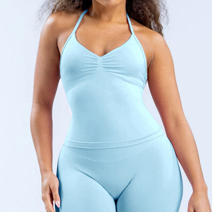 High Elastic Matte Nylon Seamless Sports Vest Top